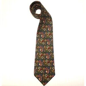 Claybrooke Pure Silk Tie RARE Floral Impressionist Pattern  4"W x 58L" Vintage
